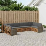  Set vanjskih sofa 10 pcs Prirodna i antracit Poliester | shoptok.hr