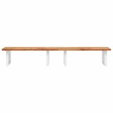  Zidna polica za umivaonik od čelika i masivnog bagremovog drva Smeđa 160 x 50 x 2 cm | shoptok.hr