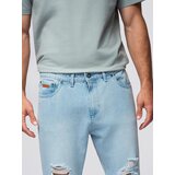 Ombre Men's denim joggers with asymmetrical stitching - blue | shoptok.hr