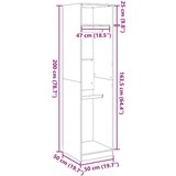  Ormar siva boja betona 50 x 50 x 200 cm od iverice | shoptok.hr