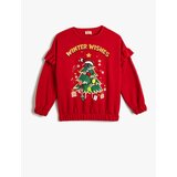 Koton Sweatshirt New Year's Themed Long Sleeve Crew Neck With Ribbon | Shoptok.si