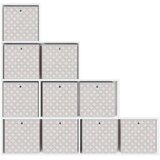 vidaXL Sklopive kutije za pohranu 10 kom krem 32x32x32 cm od tkanine | shoptok.hr