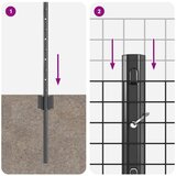  Zavarena žičana ograda s 44 U postova Siva 0.4x100 m Čelik | shoptok.hr