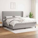  Box spring postelja z vzmetnico svetlo siva 200x200 cm blago, (20900098) Cene
