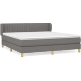  Box spring postelja z vzmetnico temno siva 180x200 cm blago, (20790560) | Shoptok.si