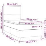  Box spring postelja z vzmetnico temno siva 80x200 cm blago, (20789936) | Shoptok.si