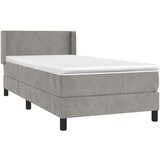 Box spring postelja z vzmetnico svetlo siva 80x200 cm žamet, (20726832) | Shoptok.si