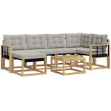 vidaXL Zunanja garnitura za sedenje 7 pcs Bela in svetlo siva, (5000280103) | Shoptok.si