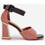 VINCEZA Lacquered Women's Sandals On Heel | Shoptok.si