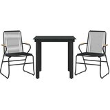  3-dijelni vrtni blagovaonski set od PVC ratana crni | shoptok.hr