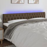 vidaXL LED uzglavlje tamnosmeđe 200 x 7 x 78/88 cm od tkanine | shoptok.hr