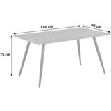 MID.YOU jedilna miza porto, črna, 150x90 | Shoptok.si