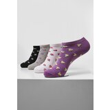 Urban Classics Accessoires Floral Invisible Socks Recycled Yarn 4-Pack Grey+Black+White+Lilac Cene'.'