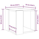  Stolić za kavu boja hrasta 32x32x30 cm konstruirano drvo | shoptok.hr