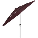  Vrtni suncobran s 3 razine i aluminijskim stupom 3,5 m bordo | Shoptok.si