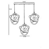 Opviq nepal 3 Lü Sıralı eskitme bal Camlı Sarkıt antique chandelier | ePonuda.com