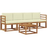  Set vanjskih sofa s jastukom 5 pcs Prirodna i krem | Eponuda.com