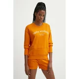 Casall Bombažen pulover ženska, oranžna barva