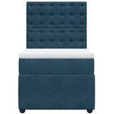 Box spring krevet s madracem tamnoplavi 90x190 cm baršunasti | shoptok.hr