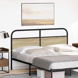 Maison Chic posteljno vzglavje - vzglavna omarica - nočna omarica sonoma hrast 150 cm jeklo in inženirski les, (21710913) Cene