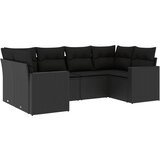  6-dijelni set vrtnih sofa s jastucima crni od poliratana | shoptok.hr