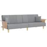 Maison Chic Raztegljiv kavč - Raztegljivi divan z naslonjali za roke svetlo sivo blago, (21729336) | Shoptok.si