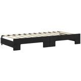 vidaXL Izvlečna dnevna postelja s predali črna 90x200 cm žamet | Shoptok.si