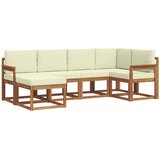 Set vanjskih sofa 6 kom. Prirodna i krem Smeđa 251 x 128,5 x 73 cm | shoptok.hr