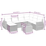  8-dijelni set vrtnih sofa od poliratana s jastucima sivi | shoptok.hr