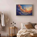  Slika - Sunset Over a Cloudy Sea: A Wonderful Symphony of Colors 120x80 U prirodnom drvenom okviru | shoptok.hr