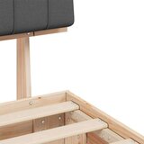  Posteljni okvir z oblazinjenim vzglavjem Temno siva 75 x 190 cm, (5000101953) | Shoptok.si