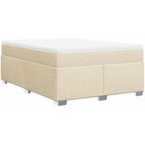  Krevet s oprugama i madracem krem 140 x 190 cm od tkanine | shoptok.hr