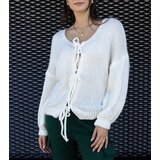  White tie-front sweater Sumaia | Shoptok.si