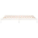  LED okvir za krevet bijeli 160 x 200 cm od masivnog drva | Eponuda.ba