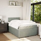 vidaXL Box spring postelja z vzmetnico svetlo siva 120x190 cm žamet | Shoptok.si