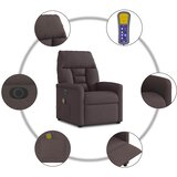  Električni masažni naslonjač od tkanine tamnosmeđi | shoptok.hr