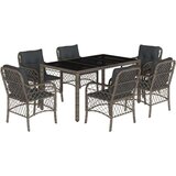  7-dijelni vrtni blagovaonski set sivi od poliratana | shoptok.hr