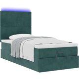 vidaXL Otomanski posteljni okvir z vzmetnicami zelen 90x190cm žamet, (21611371) | Shoptok.si