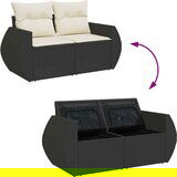 vidaXL 6-dijelni set vrtnih sofa s jastucima crni od poliratana bagrem | shoptok.hr