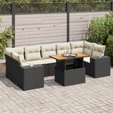 vidaXL 8-dijelni set vrtnih sofa od poliratana s jastucima crni | shoptok.hr