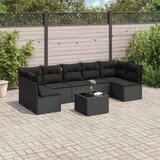 vidaXL 8-dijelni set vrtnih sofa od poliratana s jastucima crni | shoptok.hr