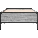 vidaXL Posteljni okvir siva sonoma 75x190 cm inženirski les in kovina, (21142383) | Shoptok.si