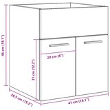  Kupaonski ormarić za umivaonik staro drvo 41x38,5x46 cm | shoptok.hr