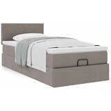 vidaXL Otomanski posteljni okvir z vzmetnico taupe 90x200 cm blago | Shoptok.si