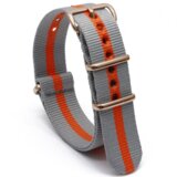 INF Najlonski pašček za uro z ovalno zaponko Grey+Orange 18 mm, (21605708) | Shoptok.si