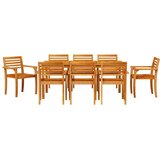  Vrtni set za objed 9 kom. Smeđa Čvrsto drvo akacije | shoptok.hr