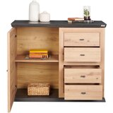 Hom`in komoda, barve hrasta, temno siva | Shoptok.si