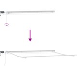  Ročna Retraktibilna Tenda z LED Rdeča in Bela Črtasta 500x350 cm, (22145832) | Shoptok.si