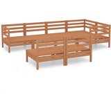 The Living Store Vrtna sedežna garnitura 7-delna trdna borovina medeno rjava - Vrtna Sedežna Garnitura, (21421861) | Shoptok.si