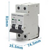 Aigostar Dvofazni automatski osigurač 2P-63A-C 230-400V | Eponuda.com